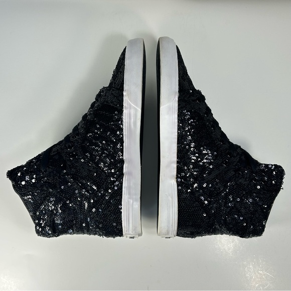 SUPRA Skytops Sparkly Sequin Hi Tops Black Sneakers Shoe SW12029; Women’s Sz 8.5 - Picture 8 of 16